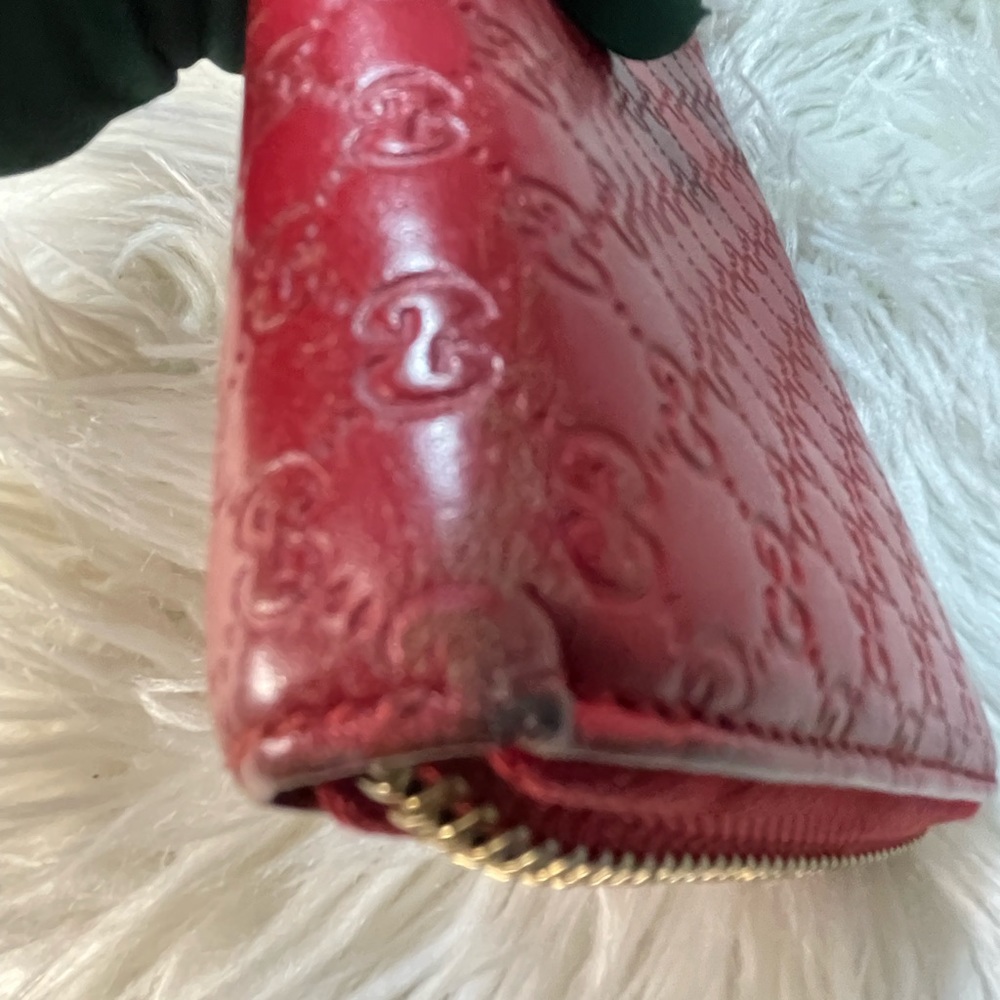 Microguccissima Heart Zip Around Wallet Red - Picture 8 of 13